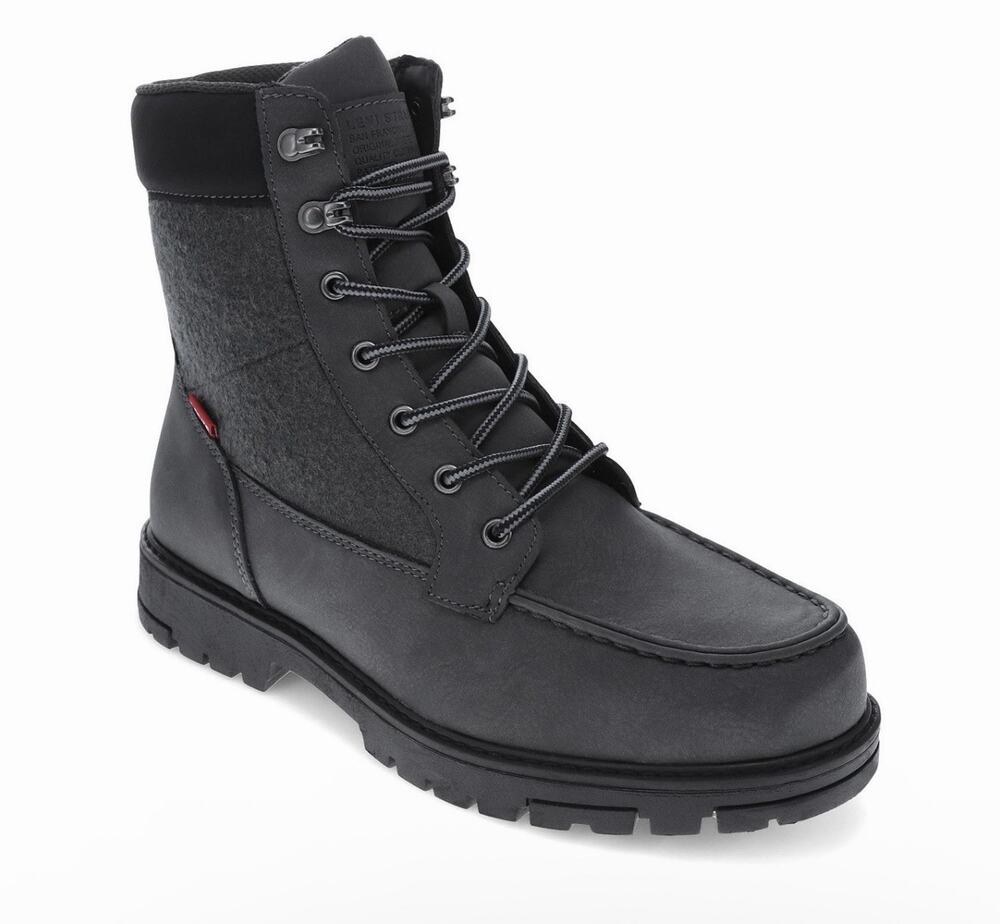 Levi’s Men’s Gray Lace-Up Hiking Work Boots Size US 8.5 EU 42